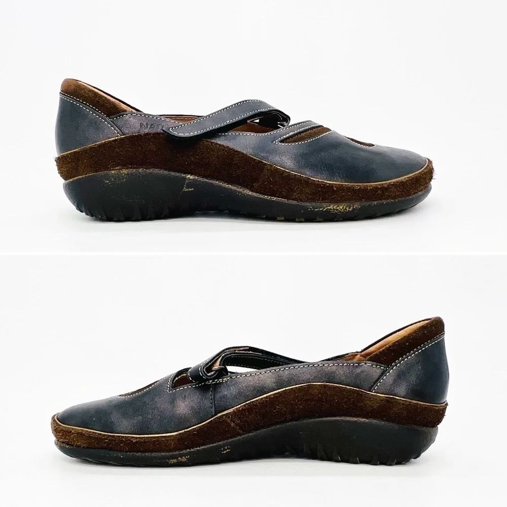 Naot Footwear Matai Mary Jane & Suede Size 37/6-6.5 Brown Leather Comfort Shoes - Picture 4 of 11